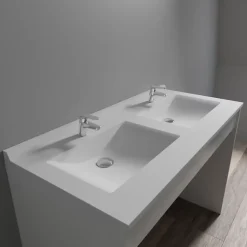 Plan double vasque en résine de synthèse RESIPLAN - 120 cm