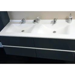 Plan double vasque en résine de synthèse RESIPLAN - 140 cm