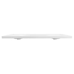 Plan double vasque l.120 x P.45 cm en céramique avec plage de dépose au centre, blanc, Kentia