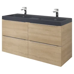 Plan double vasque noir GoodHome Mila 120 cm