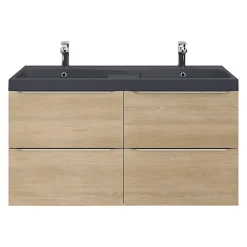 Plan double vasque noir GoodHome Mila 120 cm