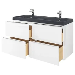 Plan double vasque noir GoodHome Mila 120 cm