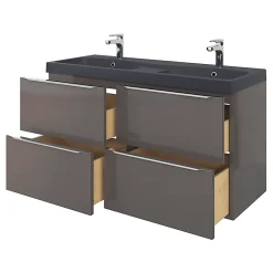 Plan double vasque noir GoodHome Mila 120 cm