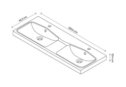 Plan double vasque noir GoodHome Mila 120 cm