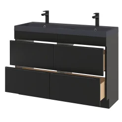 Plan double vasque noir GoodHome Mila 120 cm