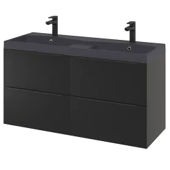 Plan double vasque noir GoodHome Mila 120 cm