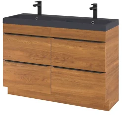 Plan double vasque noir GoodHome Mila 120 cm