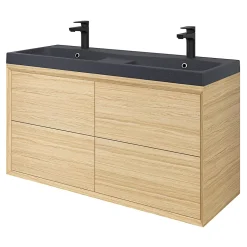 Plan double vasque noir GoodHome Mila 120 cm