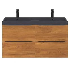 Plan double vasque noir GoodHome Mila 120 cm