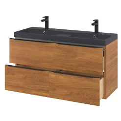Plan double vasque noir GoodHome Mila 120 cm