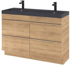 Plan double vasque noir GoodHome Mila 120 cm