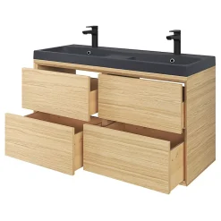 Plan double vasque noir GoodHome Mila 120 cm