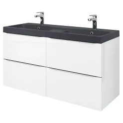 Plan double vasque noir GoodHome Mila 120 cm