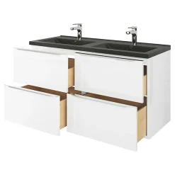 Plan double vasque noir GoodHome Nira 120 cm