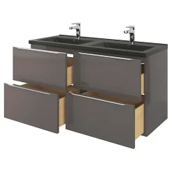 Plan double vasque noir GoodHome Nira 120 cm
