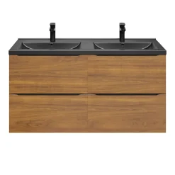 Plan double vasque noir GoodHome Nira 120 cm