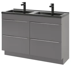 Plan double vasque noir GoodHome Nira 120 cm