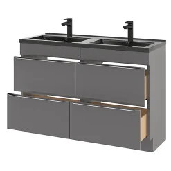 Plan double vasque noir GoodHome Nira 120 cm