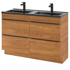 Plan double vasque noir GoodHome Nira 120 cm