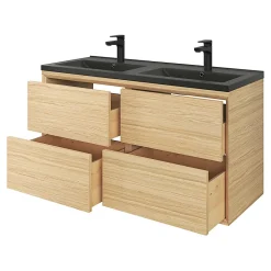 Plan double vasque noir GoodHome Nira 120 cm
