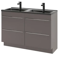 Plan double vasque noir GoodHome Nira 120 cm