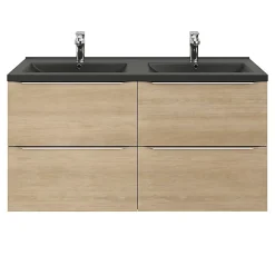 Plan double vasque noir GoodHome Nira 120 cm