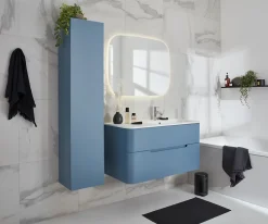 Plan simple vasque à droite à encastrer résine blanc mat l.106 cm, Alba