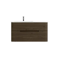 Plan simple vasque à gauche à encastrer résine blanc brillant l.106 cm, Alba