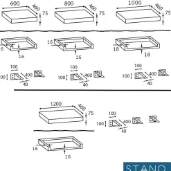 Plan suspendu pour vasque TOP noyer 100 x 46 cm
