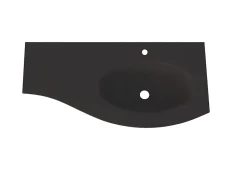 Plan vasque à droite verre noir Vague 104 cm