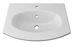 Plan vasque à encastrer l.69 cm blanc en résine, Vague