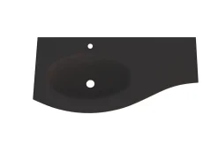 Plan vasque à gauche verre noir Vague 104 cm