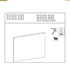 Plan vasque - L.60 x H.2 x P.46,5 cm - CREMA