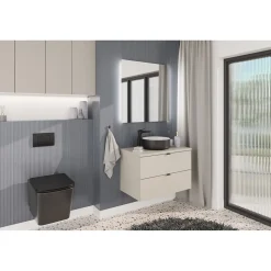 Plan vasque BELLA 80 cm Coloris marron congo Finition mate pour meuble suspendu