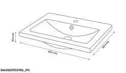 Plan vasque blanc en céramique l.60 cm GoodHome Nira
