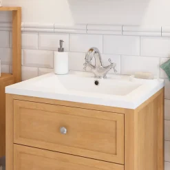 Plan vasque blanc en céramique l.60 cm GoodHome Nira