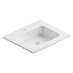 Plan vasque blanc en céramique l.60 cm, Pura+