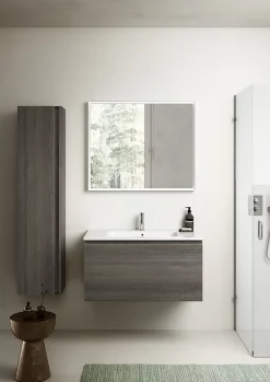 Plan vasque blanc en céramique l.90 cm, Pura+