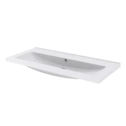 Plan vasque blanc en céramique l.100 cm GoodHome Nira