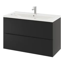 Plan vasque blanc en céramique l.100 cm GoodHome Nira