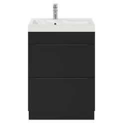 Plan vasque blanc en résine l.60 cm GoodHome Mila