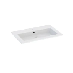 Plan vasque blanc en résine l.80 cm, Pamili