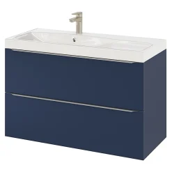 Plan vasque blanc en résine l.100 cm GoodHome Mila