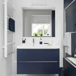 Plan vasque blanc en résine l.100 cm GoodHome Mila