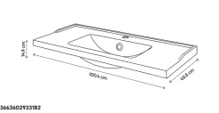 Plan vasque blanc GoodHome Lana 100 cm