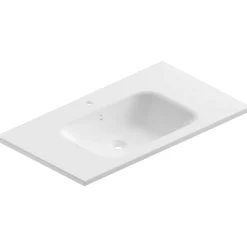 Plan vasque blanc mat en résine l.90 cm, Pura+