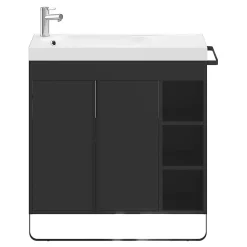 Plan vasque blanc satin en résine l.80,4 x P.36,2 cm, GoodHome Maza