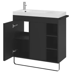 Plan vasque blanc satin en résine l.80,4 x P.36,2 cm, GoodHome Maza