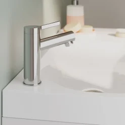 Plan vasque blanc satin en résine l.80,4 x P.36,2 cm, GoodHome Maza