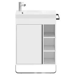 Plan vasque blanc satin en résine l.60,4 x P.36,2 cm, GoodHome Maza